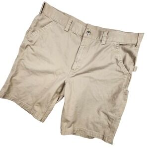 Duluth Trading Co Carpenter Shorts Men 40 Tan 11" Inseam Cotton Workwear Outdoor
